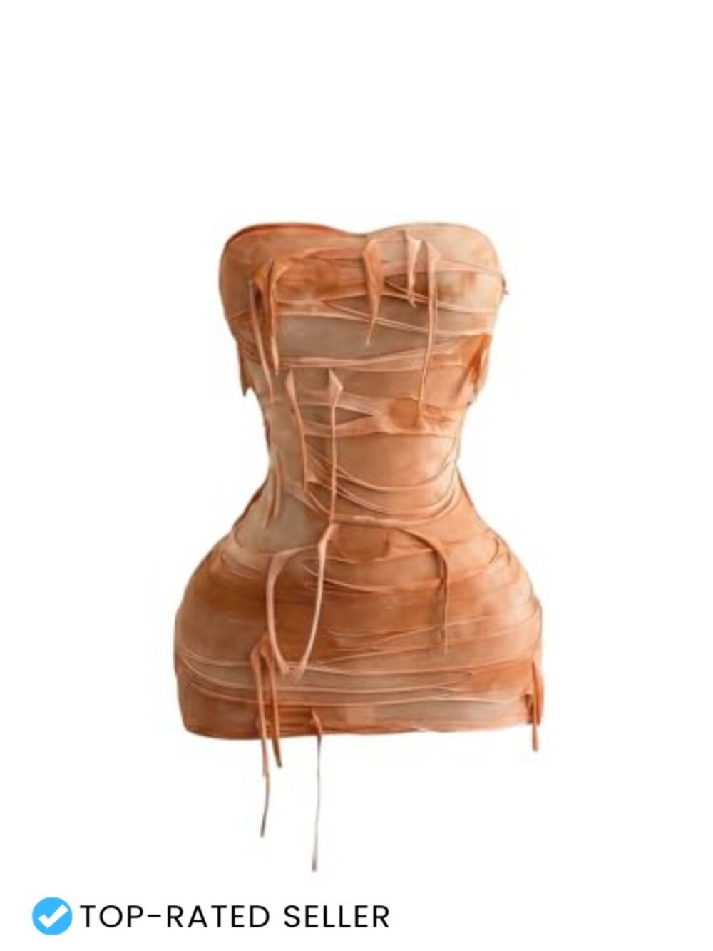 Verdusa Tie Dye Ripped Tube Dress Strapless Bodycon Mini Party Club Dress